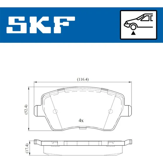SKF Bremseklodser VKBP 80003 til Renault, Nissan, Dacia