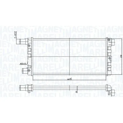 MAGNETI MARELLI 350213185200 Køler til FIAT Cinquecento & Seicento