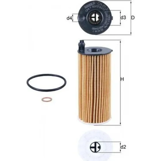 MAHLE ORIGINAL Oliefilter OX 813/2D for BMW & Toyota