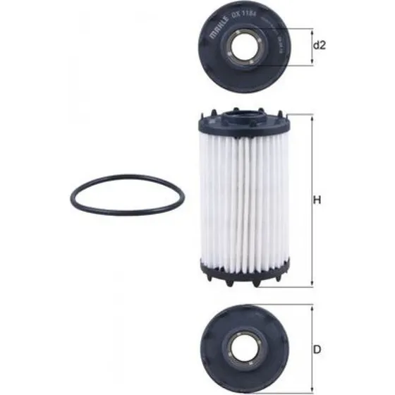 MAHLE ORIGINAL OX 1184D Oliefilter til Audi, VW, Porsche