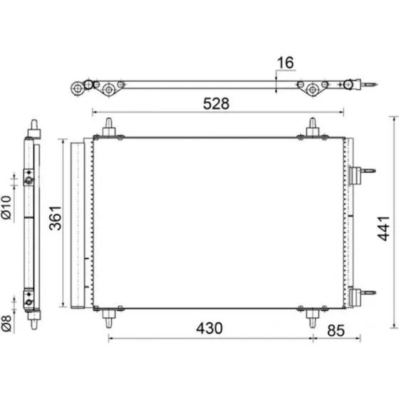 MAHLE ORIGINAL AC 554 000S Kondensator for CITROËN & PEUGEOT