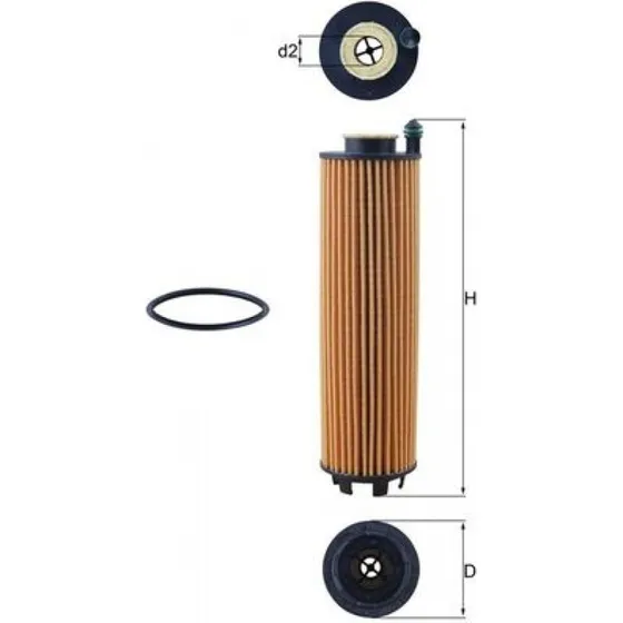 MAHLE OX 1301D Oliefilter til Mercedes-Benz med pakning