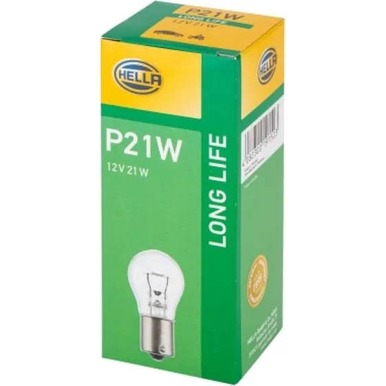 HELLA P21W Glødepære 12V 21W BAY15d, 10 stk