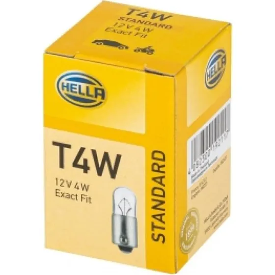 HELLA Glødepære BA9s T4W 10 stk. nummerpladelys