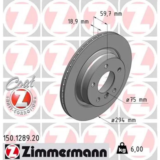 ZIMMERMANN Bremseskive 150.1289.20 til BMW 3-serie