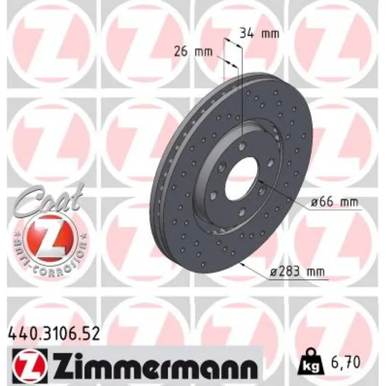 ZIMMERMANN Bremseskive 440.3106.52