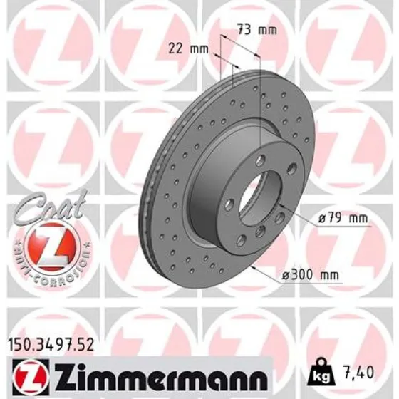 ZIMMERMANN SPORT COAT Z Bremseskive 150.3497.52