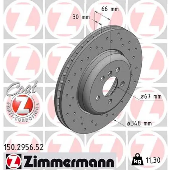 ZIMMERMANN Bremseskive 150.2956.52 SPORT COAT Z, 348 mm