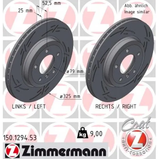 ZIMMERMANN Bremseskive 150.1294.53 for BMW