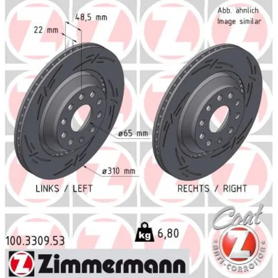 ZIMMERMANN Bremseskive 100.3309.53