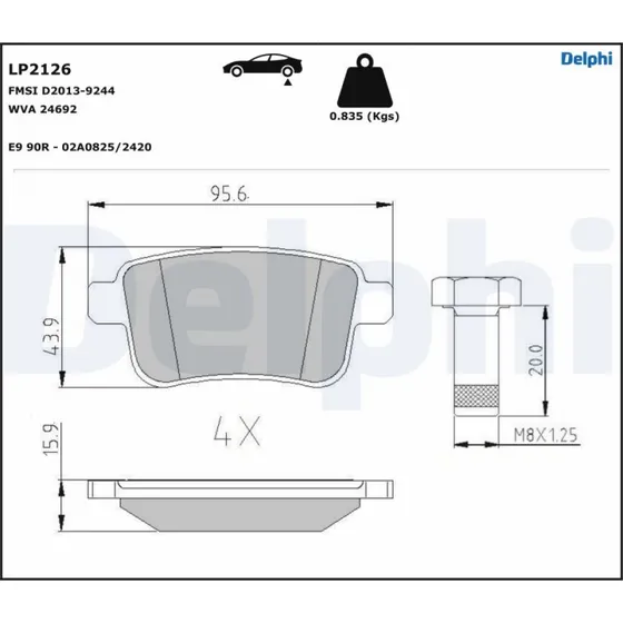 DELPHI Bremseklodser LP2126 til Mercedes-Benz, Renault, Nissan