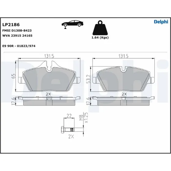 DELPHI Bremseklodser LP2186 til BMW & MINI