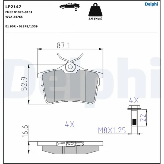 DELPHI LP2147 Bremseklodser til CITROËN & PEUGEOT