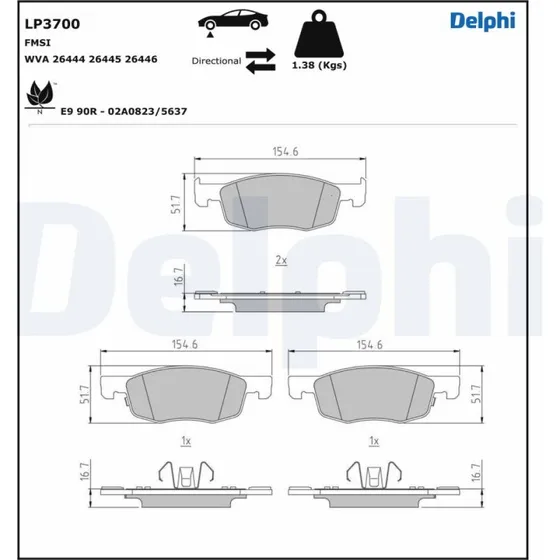 DELPHI LP3700 Bremseklodser