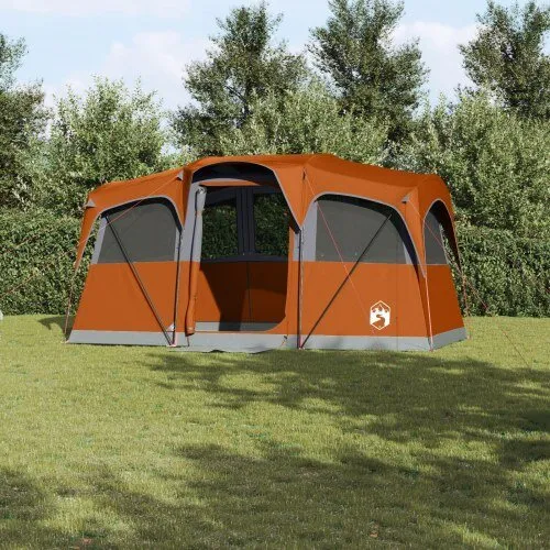 Uden mærke Familietelt 435 x 255 x 216 cm Grå/Orange Polyester