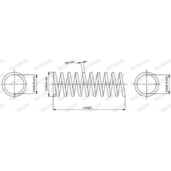 MONROE SP0094 Spiralfjeder, 371 mm, til FIAT Panda & SEAT Marbella