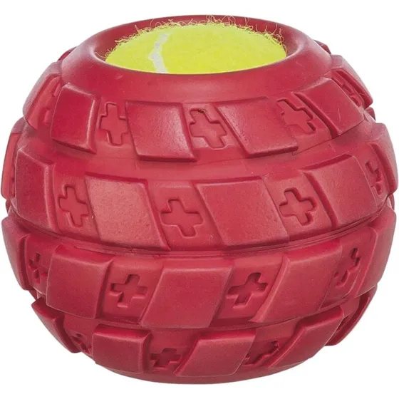 Trixie Tennisbold i dæk af naturgummi 7,5 cm – rød