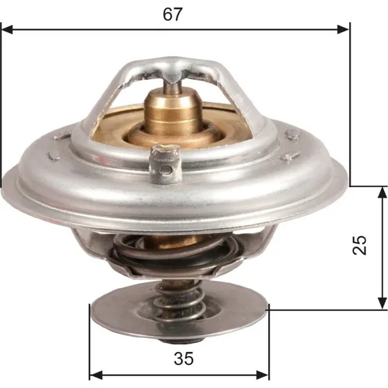 GATES Termostat TH14387G1, 87°C, til VW, AUDI, SKODA