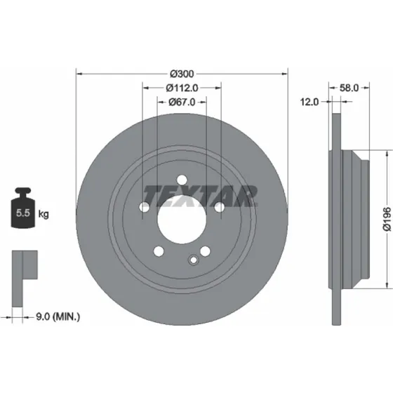 TEXTAR Bremseskive 92272703 for Mercedes-Benz (300 mm)