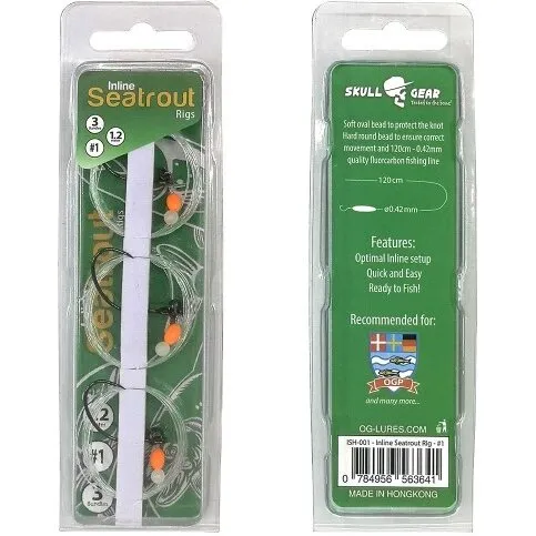 OG Paint Inline Seatrout Rig Single Hook – 3 stk