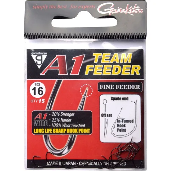Gamakatsu A1 Team Feeder fine kroge str. 10 (15 stk) - barbet