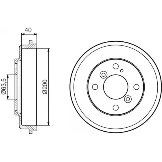 BOSCH Bremsetromle 0 986 477 240, 200 mm indv. diameter