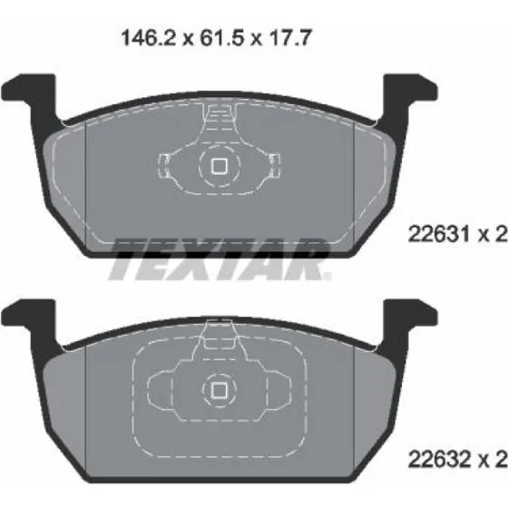 TEXTAR Bremseklodser 2263101 til VW, AUDI, SKODA