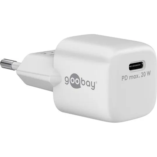 Goobay GaN USB-C 20W Lynlader, Hvid