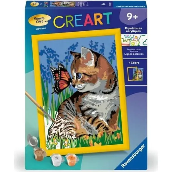 Ravensburger CreArt Kids 18x24cm Katt og Føljeslagere, Mål efter Nummer
