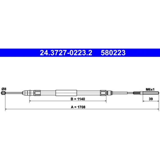 ATE Håndbremsekabel 24.3727-0223.2 til BMW 3-serie