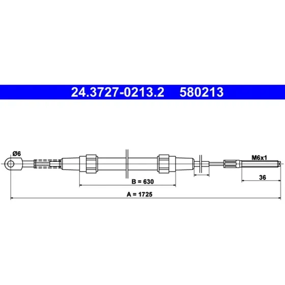 ATE Håndbremsekabel 24.3727-0213.2 til BMW 3-serie