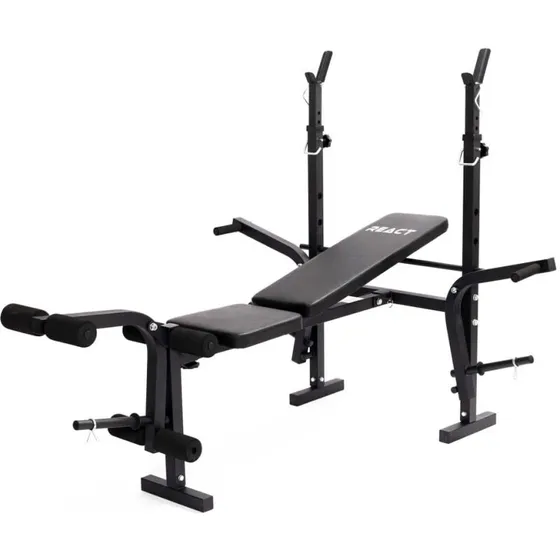 React justerbar multifunktionel vægtbænk med vægtstativer