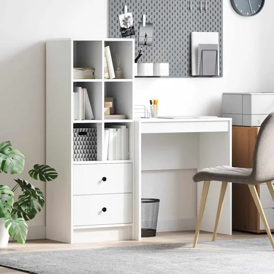 Hvid skrivebord med skuffe 70x40x76 cm – 2 dele