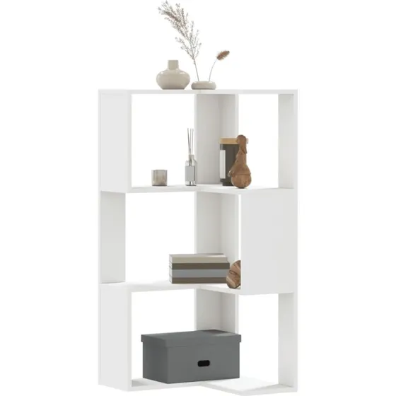 vidaXL bogreol til hjørne 50x50x102 cm 3 hylder hvid