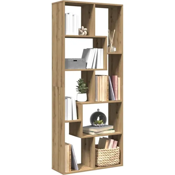 vidaXL Bogreol/rumdeler 67x25x161,5 cm konstrueret træ kunsteg