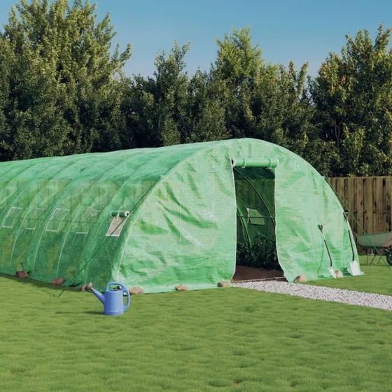 vidaXL Drivhus 40 m² 8x5x2,3 m grønt med stålstel
