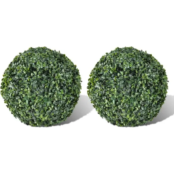 vidaXL Kunstige buksbomkugler 27 cm 2 stk.