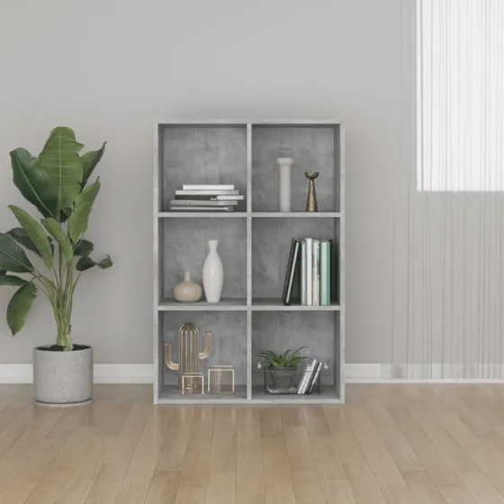 vidaXL Bogreol/Skænk 66x30x98 cm Konstrueret Træ Betongrå