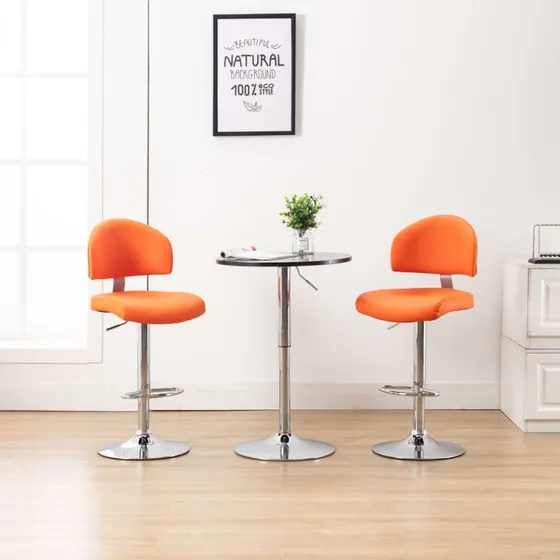 vidaXL Barstol 2 stk. Kunstlæder Orange