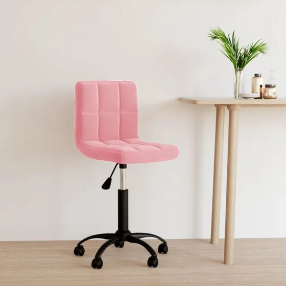 vidaXL drejelig kontorstol fløjl pink