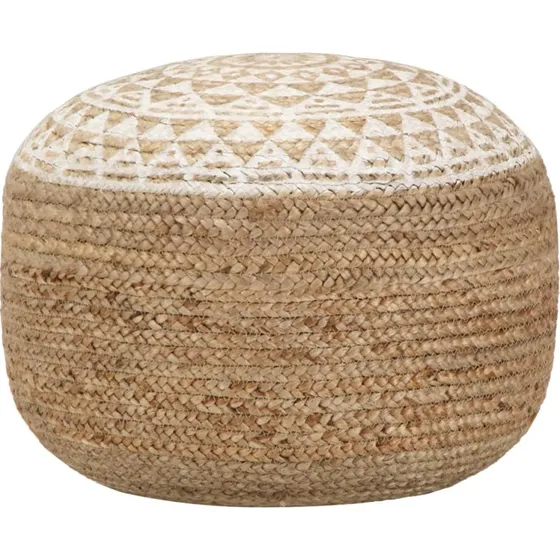 vidaXL håndlavet puf 45x30 cm jute hvid