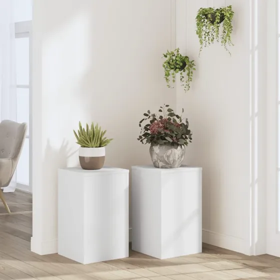 vidaXL Plantestativer 2 stk. 30x30x50 cm Konstrueret Træ Hvid