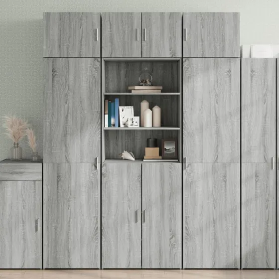 vidaXL Skab 70x42,5x225 cm Konstrueret Træ Grå Sonoma-Eg