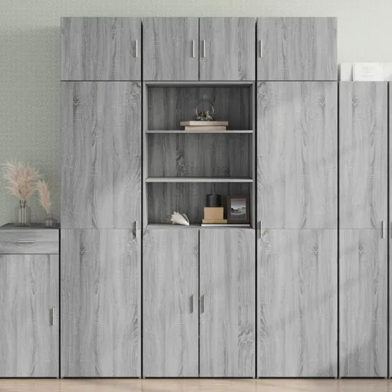 vidaXL Skab 70x42,5x185 cm Konstrueret Træ Grå Sonoma-Ege