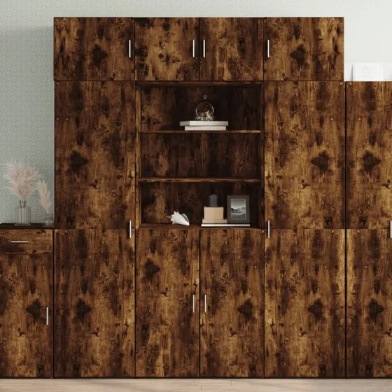 vidaXL Skab 80x42,5x185 cm røget egetræsfarve konstrueret træ