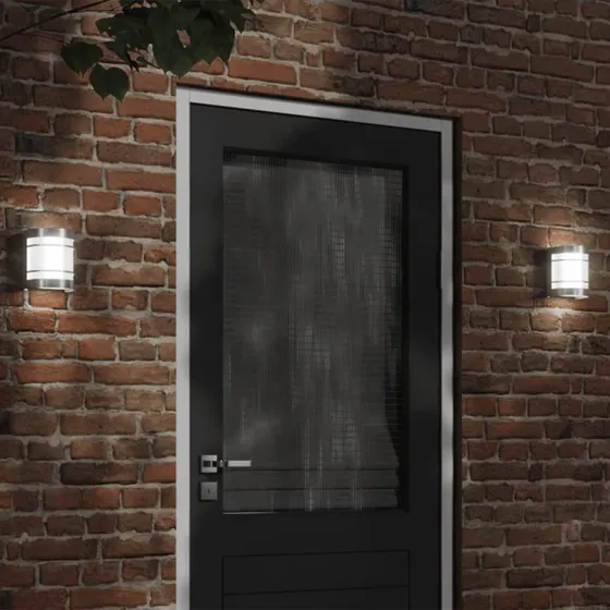 vidaXL 2 stk. udendørs væglamper rustfrit stål sølvfarvet med sensor