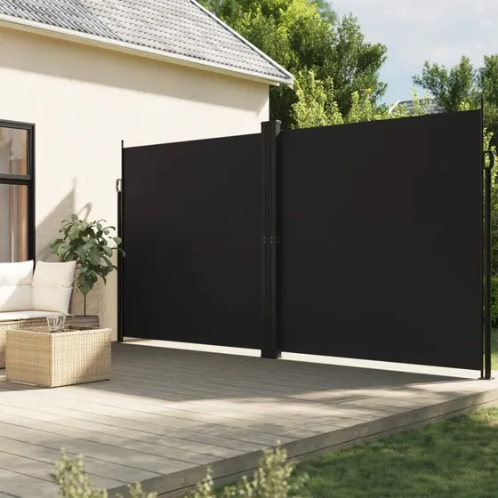 vidaXL sammenrullelig sidemarkise 200x1200 cm sort