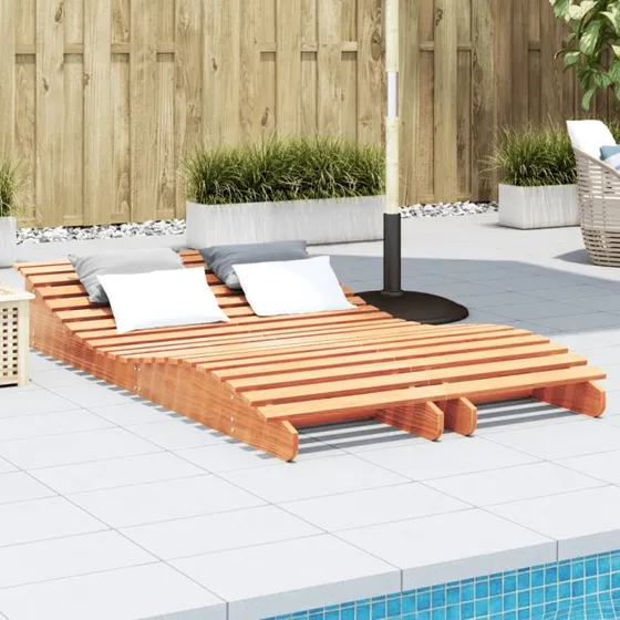 vidaXL Liggestole 2 stk. 205x60x31,5 cm massivt fyrretræ gyldenbrun