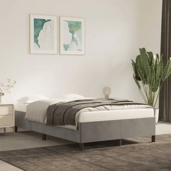 vidaXL Sengeramme 120x190 cm lysegrå fløjl uden madras