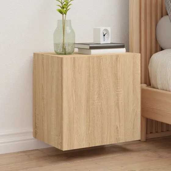 vidaXL Væghængt TV-Bord 40,5x30x40 cm Konstrueret Træ Sonoma-Eg